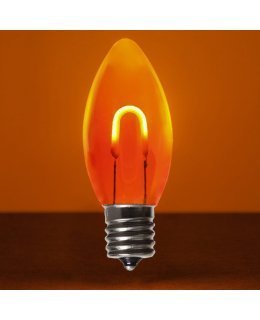 CL80631 E17-C9 Base C9 Shatterproof AMBER Filament LED Bulbs PACK OF 5